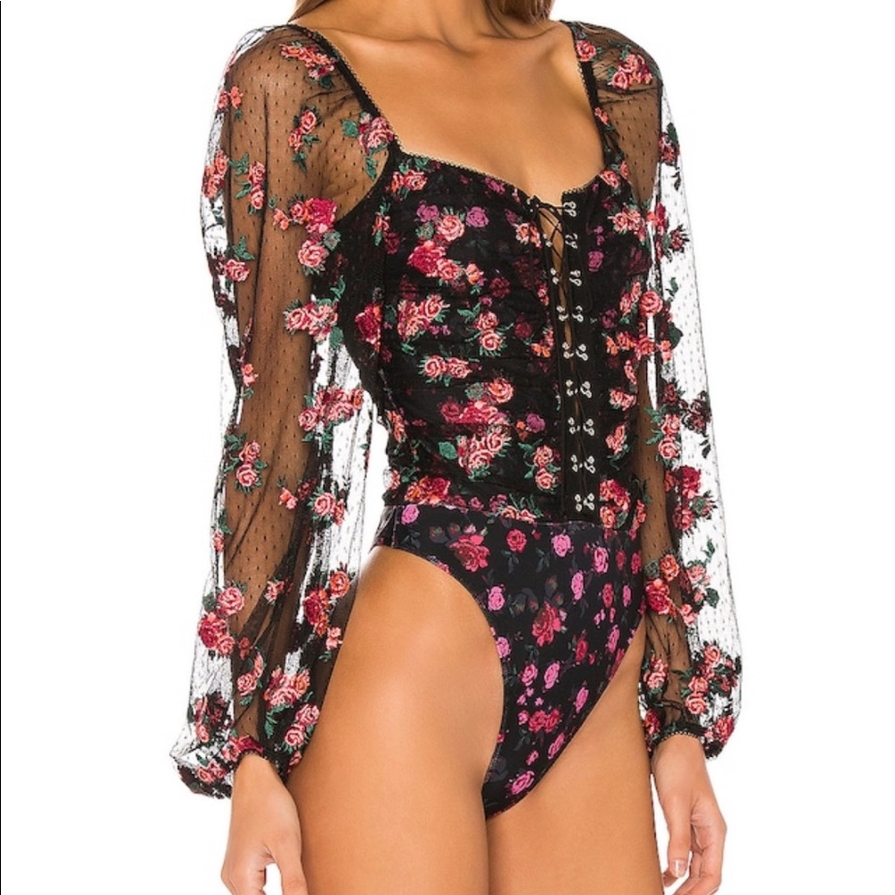 For Love and Lemons Floral Bodysuit